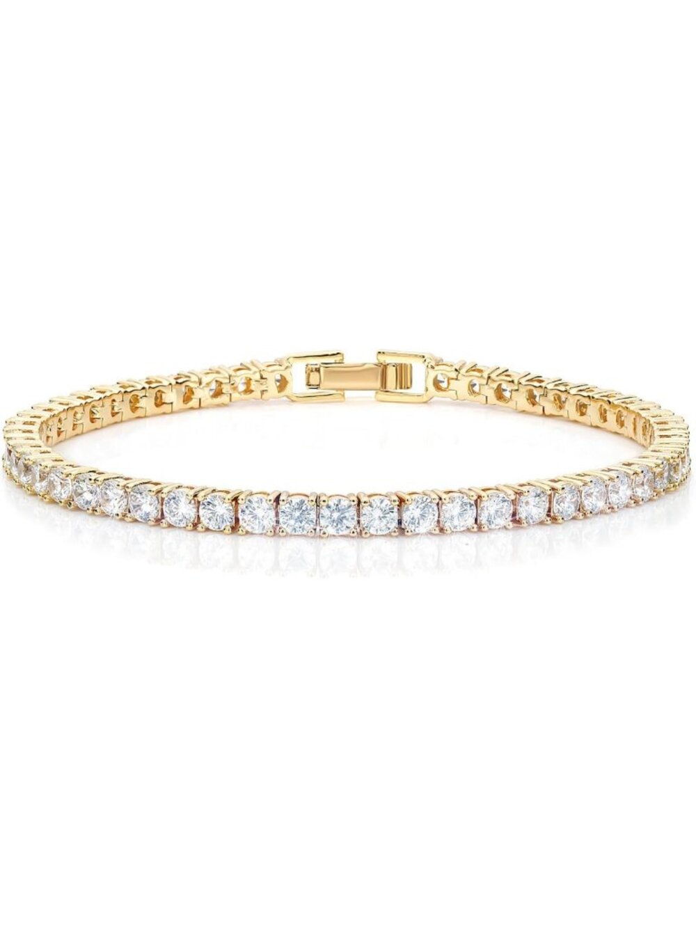 18K Gold & Silver Plated Tennis Bracelet for Women & Men, Cubic Zirconia